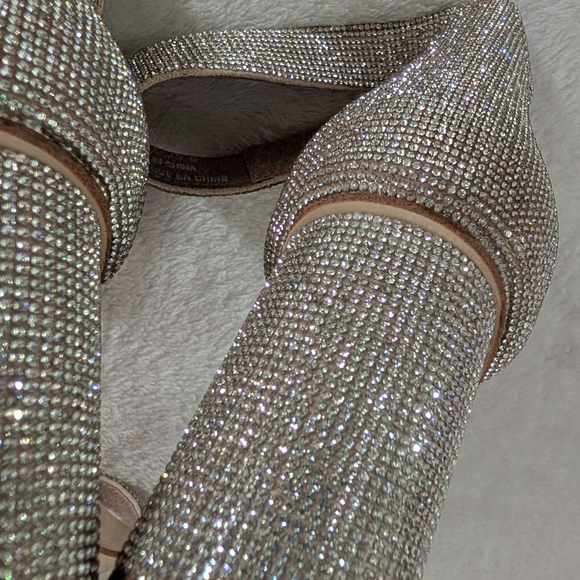 Jeffrey Campbell Laura Silver Rhinestone Heels - Size 9 - Picture 9 of 16